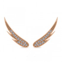 Angel Wings Ear Cuffs Diamond Accented 14K Rose Gold (0.24ct)
