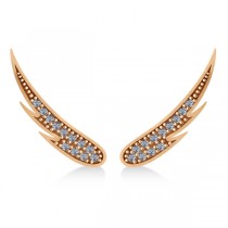 Angel Wings Ear Cuffs Diamond Accented 14K Rose Gold (0.24ct)