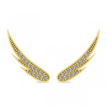 Angel Wings Ear Cuffs Diamond Accented 14K Yellow Gold (0.24ct)