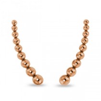 Graduating Beads Ear Cuffs Plain Metal 14k Pink Gold