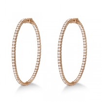 X-Large Round Diamond Hoop Earrings 14k Rose Gold (5.15ct)