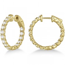 Small Round Diamond Hoop Earrings 14k Yellow Gold (3.00ct)