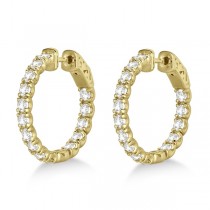 Small Round Diamond Hoop Earrings 14k Yellow Gold (3.00ct)