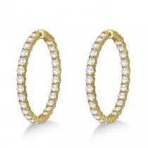 Prong-Set Large Diamond Hoop Earrings 14k Yellow Gold (8.01ct)