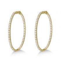 X-Large Round Diamond Hoop Earrings 14k Yellow Gold (5.15ct)