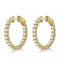 Small Fancy Round Diamond Hoop Earrings 14k Yellow Gold (2.75ct)