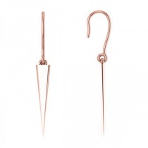 Dangling Spike Earrings in Plain Metal 14k Rose Gold
