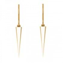 Dangling Spike Earrings in Plain Metal 14k Yellow Gold