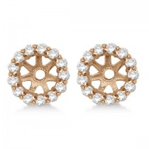 Round Diamond Earring Jackets for 8mm Studs 14K Rose Gold (0.64ct)
