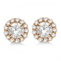 Round Diamond Earring Jackets for 8mm Studs 14K Rose Gold (0.64ct)