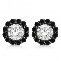Round Cut Fancy Black Diamond Earring Jackets 14k Rose Gold (1.00ct)