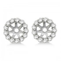 Round Diamond Earring Jackets for 7mm Studs 14K White Gold (0.58ct)