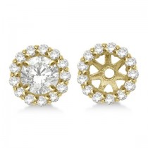Round Diamond Earring Jackets for 4mm Studs 14K Yellow Gold (0.35ct)