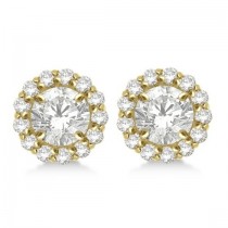 Round Diamond Earring Jackets for 5mm Studs 14K Yellow Gold (0.50ct)
