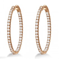 Fancy Large Oval-Shaped Diamond Hoop Earrings 14k Rose Gold (5.46ct)