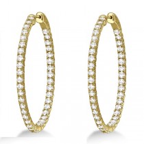 Fancy Large Oval-Shaped Diamond Hoop Earrings 14k Yellow Gold (5.46ct)