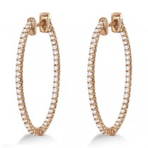 Lucida Oval-Shaped Diamond Hoop Earrings 14k Rose Gold (2.00ct)