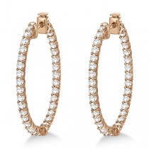 Lucida Oval-Shaped Diamond Hoop Earrings 14k Rose Gold (4.52ct)