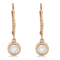 Leverback Dangling Drop Diamond Earrings 14k Rose Gold (1.50ct)