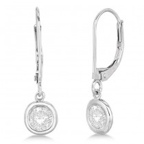 Leverback Dangling Drop Diamond Earrings 14k White Gold (2.00ct)