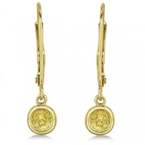 Leverback Dangling Drop Yellow Diamond Earrings 14k Yellow Gold (0.40ct)