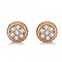 Round Cluster Diamond Earrings 14k Rose Gold (0.25ct)