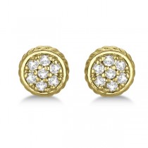 Round Cluster Diamond Earrings 14k Yellow Gold (0.25ct)