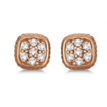 Square Diamond Cluster Earrings 14k Rose Gold (0.25ct)