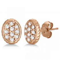 Oval Diamond Cluster Earrings 14k Rose Gold (0.25ct)