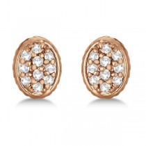 Oval Diamond Cluster Earrings 14k Rose Gold (0.25ct)