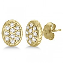 Oval Diamond Cluster Earrings 14k Yellow Gold (0.25ct)