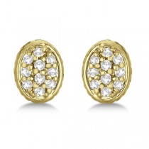 Oval Diamond Cluster Earrings 14k Yellow Gold (0.25ct)
