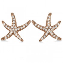 Lab Grown Diamond Starfish Earrings 14k Rose Gold (0.50ct)