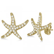 Diamond Starfish Earrings 14k Yellow Gold (0.50ct)