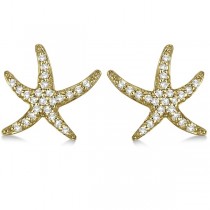 Lab Grown Diamond Starfish Earrings 14k Yellow Gold (0.50ct)