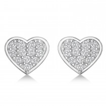 Heart & Arrow Diamond Mismatched Earrings 14k White Gold (0.21ct)