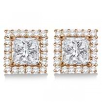 Square Diamond Earring Jackets Pave-Set 14k Rose Gold (0.46ct)