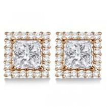 Square Diamond Earring Jackets Pave-Set 14k Rose Gold (1.01ct)