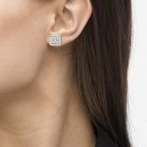 Square Diamond Earring Jackets Pave-Set 14k White Gold (1.01ct)