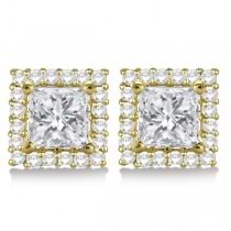 Square Diamond Earring Jackets Pave-Set 14k Yellow Gold (0.46ct)