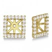 Square Diamond Earring Jackets Pave-Set 14k Yellow Gold (0.77ct)