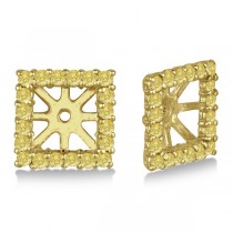 Square Yellow Canary Diamond Earring Jackets 14k Yellow Gold (0.77ct)