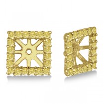 Square Yellow Canary Diamond Earring Jackets 14k Yellow Gold (1.01ct)