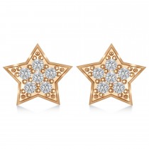 Moon & Star Diamond Mismatched Earrings 14k Rose Gold (0.14ct)