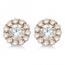 Round Diamond Earring Jackets for 4mm Studs 14K Rose Gold (0.64ct)