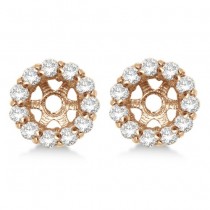 Round Diamond Earring Jackets for 5mm Studs 14K Rose Gold (0.77ct)