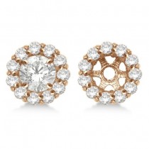 Round Diamond Earring Jackets for 7mm Studs 14K Rose Gold (0.90ct)