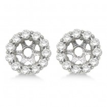 Round Diamond Earring Jackets for 4mm Studs 14K White Gold (0.64ct)