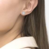 Round Diamond Earring Jackets for 8mm Studs 14K White Gold (1.00ct)