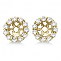 Round Diamond Earring Jackets for 7mm Studs 14K Yellow Gold (0.90ct)